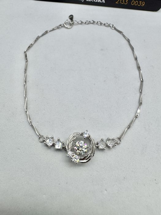 Сребърна гривна с мойсанит (Диамант) 0.5 карата