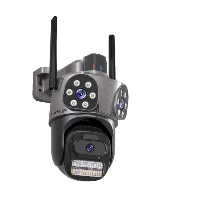 LICHIDARE! Cameră de supraveghere triplă WiFi T31, 9MP, Full HD, zoom 5x + card de memorie 64GB