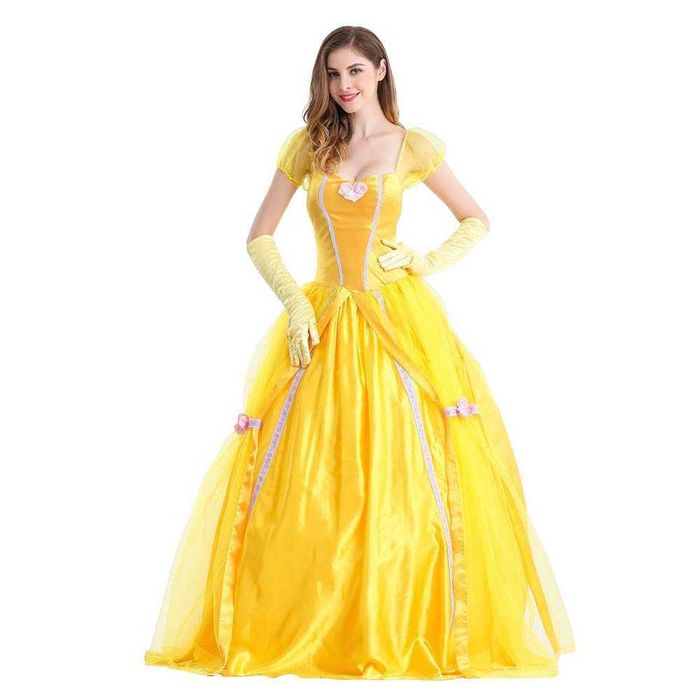 Rochie de prințesă pentru femei, costum Belle, adult, Halloween