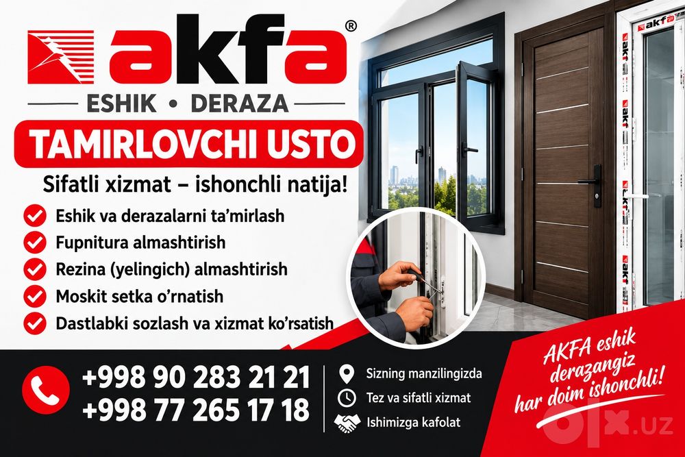 Akfa eshik derazakarni tamirlovchi usto
