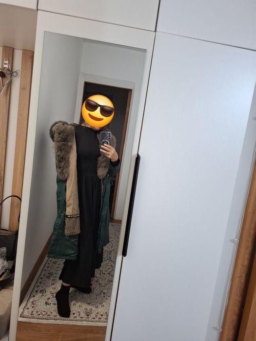 Зимняя парка с мехом песца