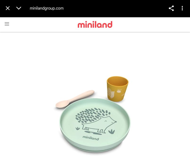 Силиконов комплект за хранене от 3 части Miniland - Forest