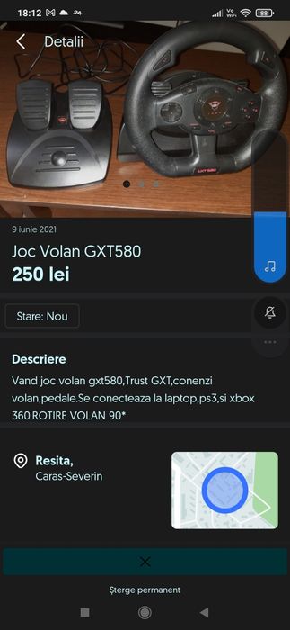 Volan cu pedale joc copii