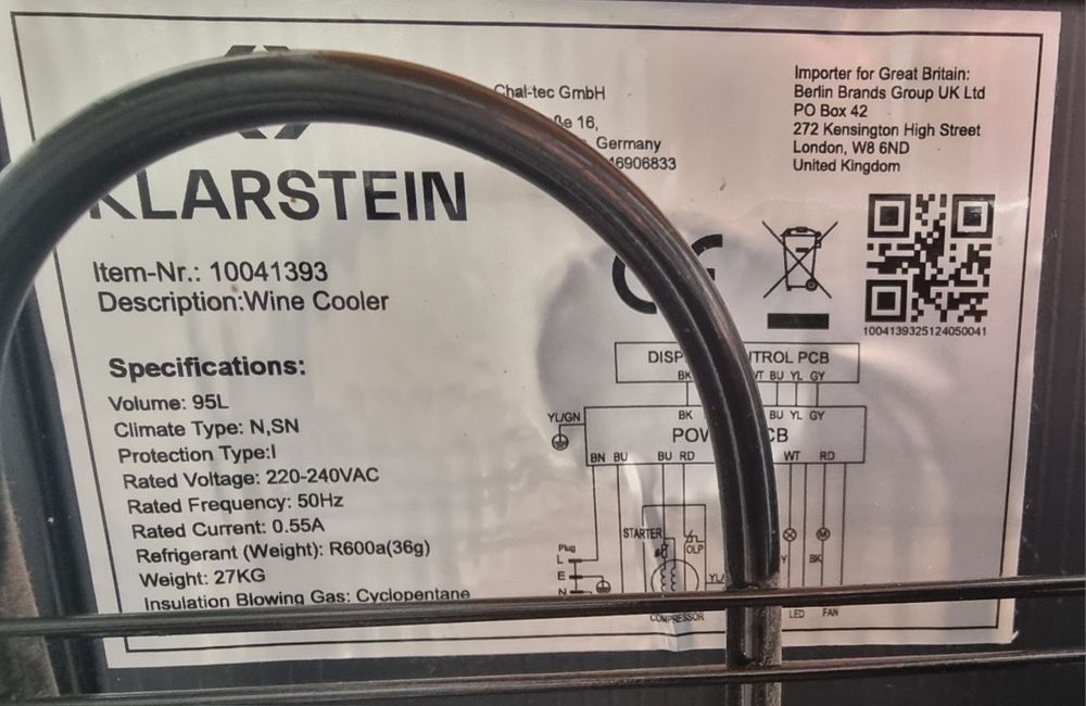 Хладилна витрина Klarstein 95L