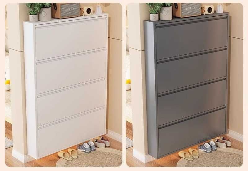 Узкий, бесшумный шкаф для обуви /Современный обувной шкаф из металла