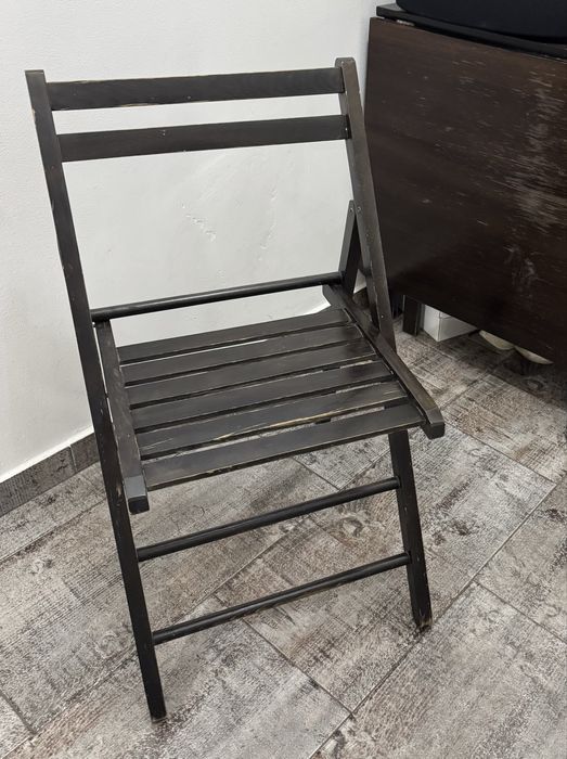 Masa pliabila integral din lemn de fag + 4 scaune ( nu din PAL )