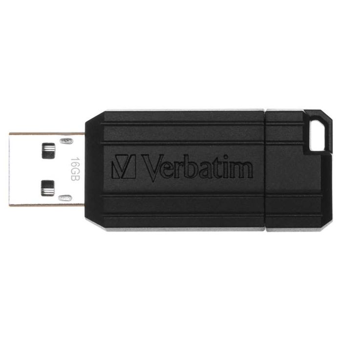 USB Flash памет Verbatim Store 'n' Go PinStripe 16GB, USB 2.0, Черна