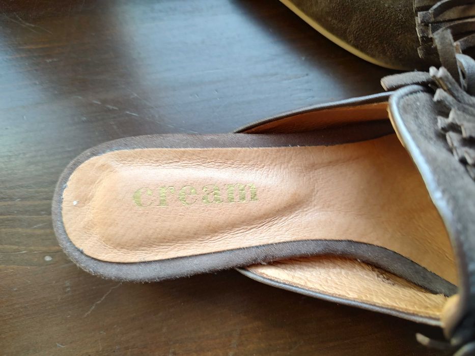 Saboti din piele intoarsa nr. 37 - maro vizon