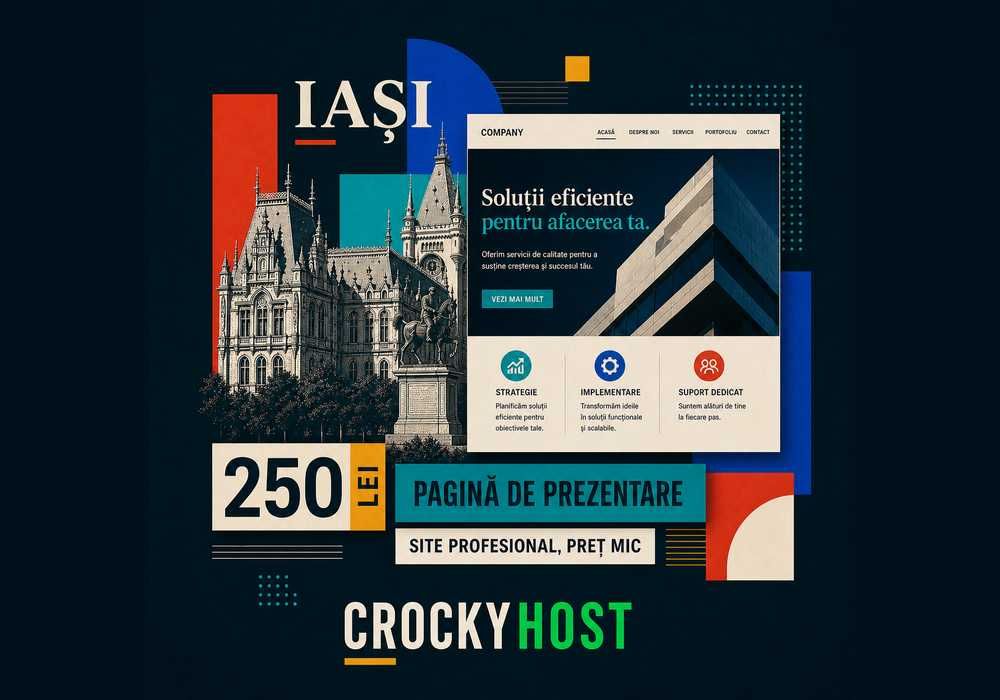 Creare Site Web Iași | Pagină de la 250 Lei, Site Complet 500 Lei
