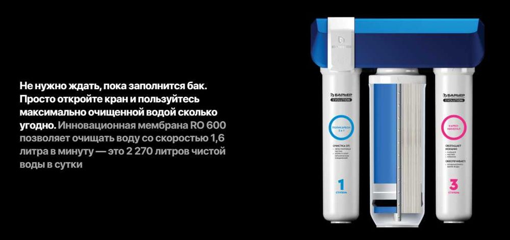 Фильтр обратный осмос без бака Evolution OSMO с насосом и Mинералом