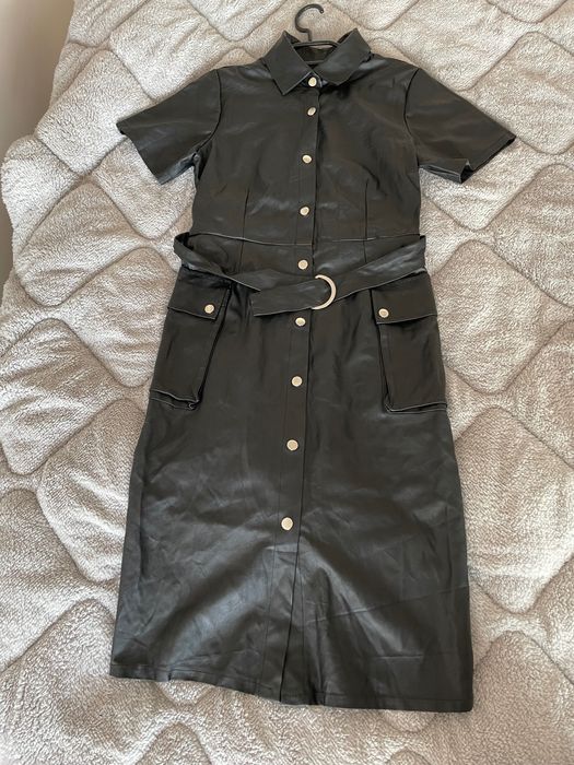 Кожена рокля с коланче !