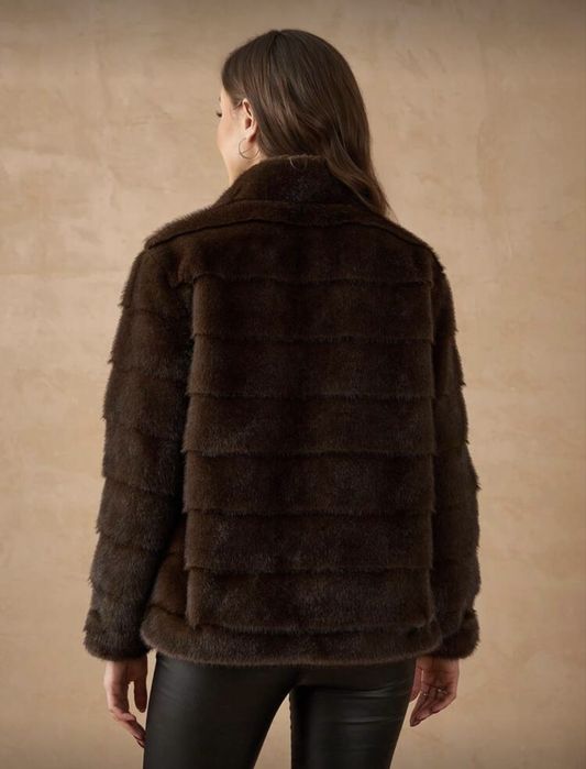 Палто шуба яке тип ZARA от изкуствен косьм норка XS-S размер