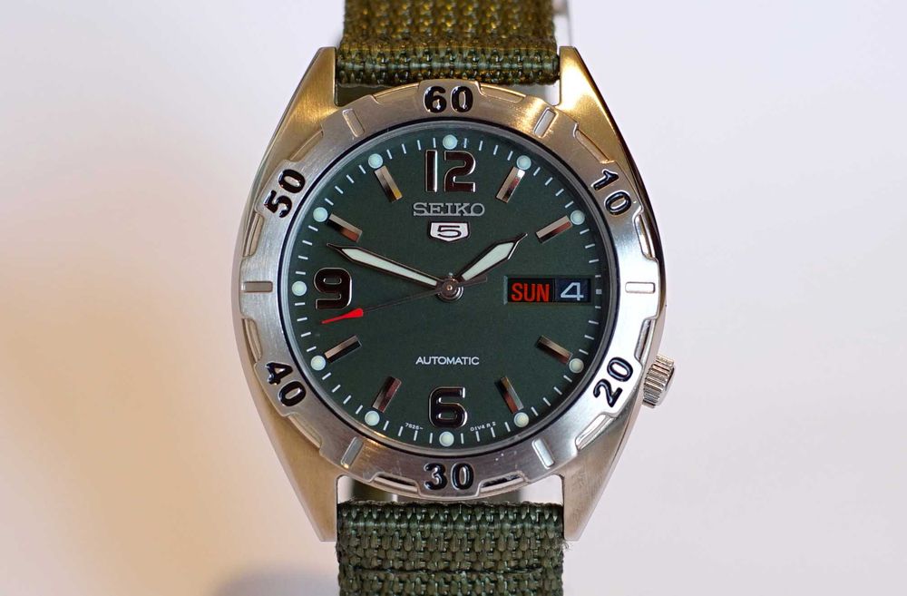 SEIKO 5 ceas barbati militar Automatic, veritabil