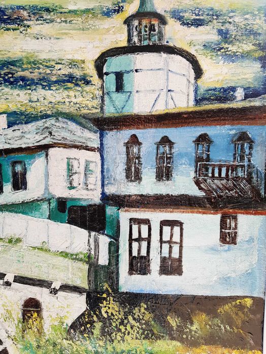 Стара картина "Трявна" 1972г Тодор Калпакчиев