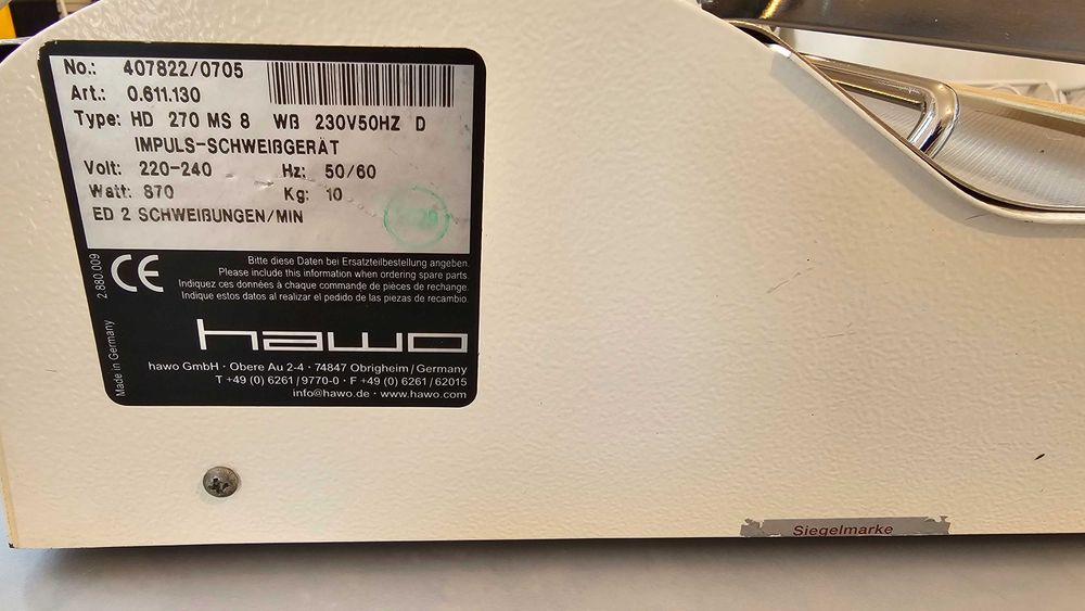 Aparat sigilat pungi autoclav HAWO HD 270 MS