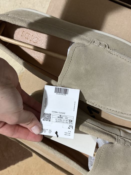 Mocasini piele intoarsa barbati Mango
