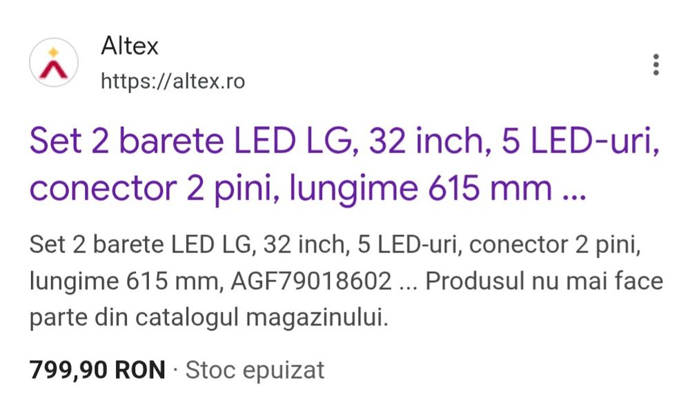 Barete led compatibil cu LG 32 inch, 5 leduri, kit 2 barete