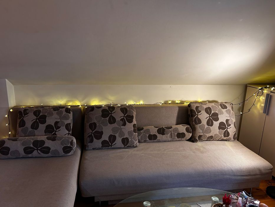 Ъглов диван с ракла и функция сън – ляв/десен, сив