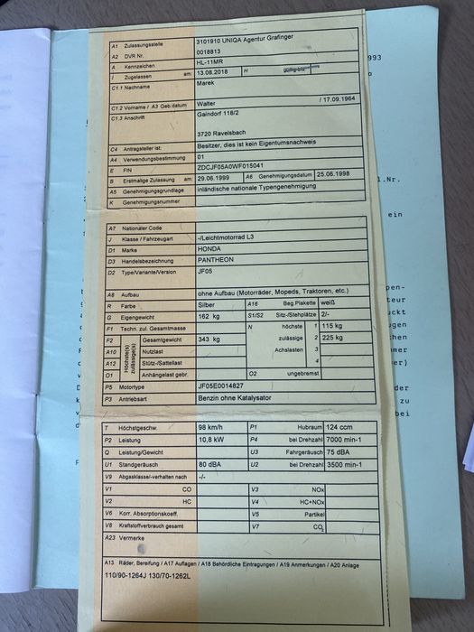 Scuter  HONDA 125 Pantheon