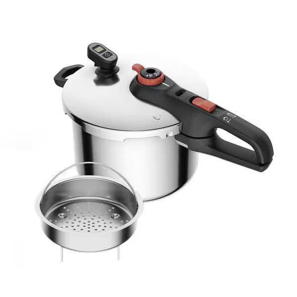 Oala sub presiune Tefal 6l, inox argintie cronometru sigilata in cutie