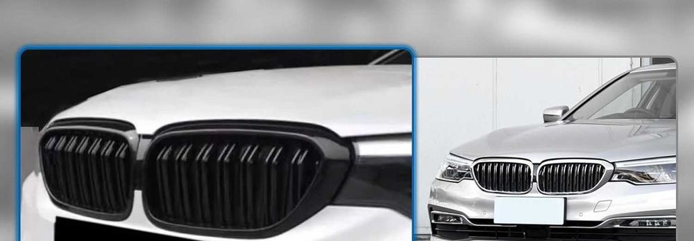 Спортни Двойни Бъбреци за BMW 5 Series G30 G31 G38 (17-19) Черен Гланц