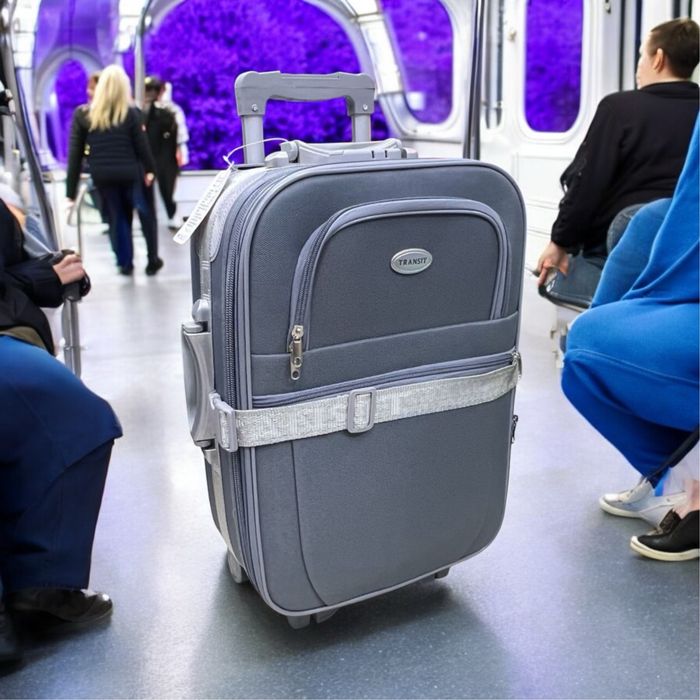 Пътнически куфар за ръчен багаж 55x40x20 см Текстилен 3 колела