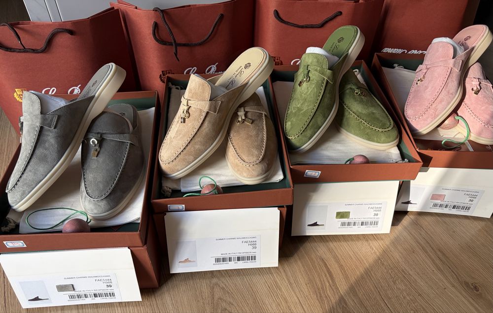 Pantofi Loro Piana Open Walk | Summer walk | Mocasini dama/ barbati/ papuci | Saboti barbati | Piele intoarsa | Marimi 36-44 | NOI calitate excelenta