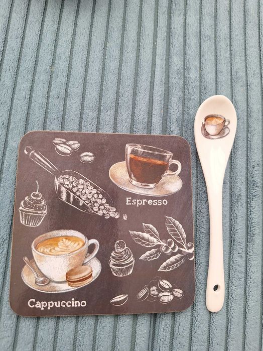 Set NOU cana 350 ml cu lingurita si coaster - Barista