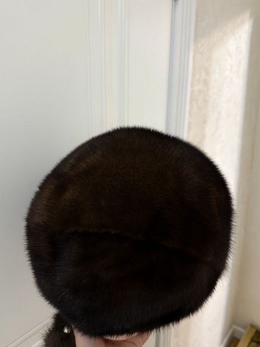 Норковая шапка круглая