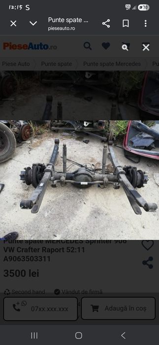 Vând punti duble și simple Mercedes sprinter