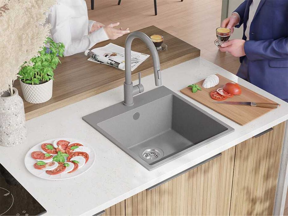 ПРОМО КОМПЛЕКТ за кухня кухненска мивка от гранит Рига 40 XL 380 x 500