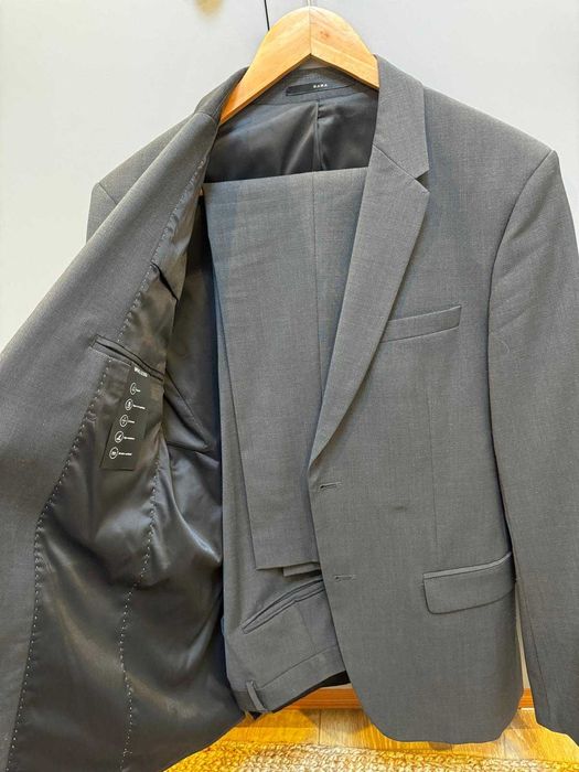 Costum Zara, marimea M, culoare gri inchis (Woolblend)