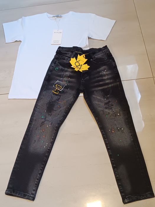 Blugi și tricou disquared pentru copii