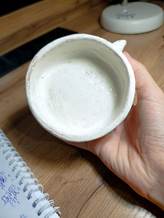 Шкатулка котик из глины.