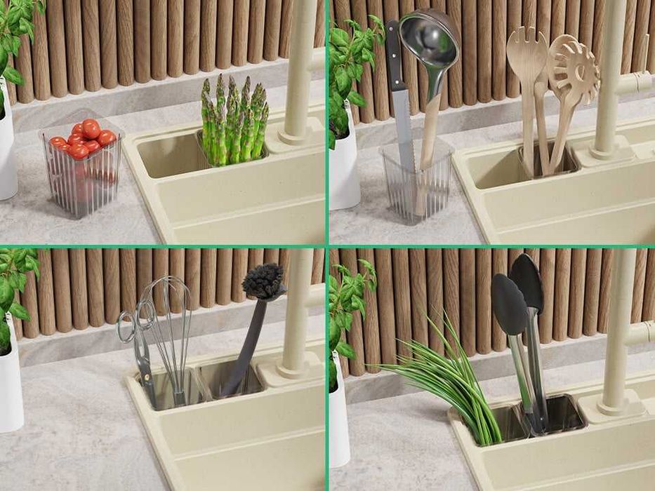 БЕж кухненска гранитна мивка Ню Йорк 50 Multispace 480 x 530 мм