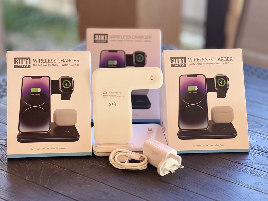 Încărcător Wireless 3 în 1 - Nou, sigilat