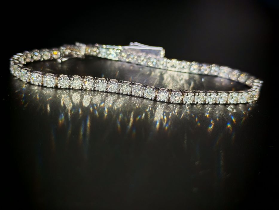 Brata Tennis aur alb 14K și diamante naturale