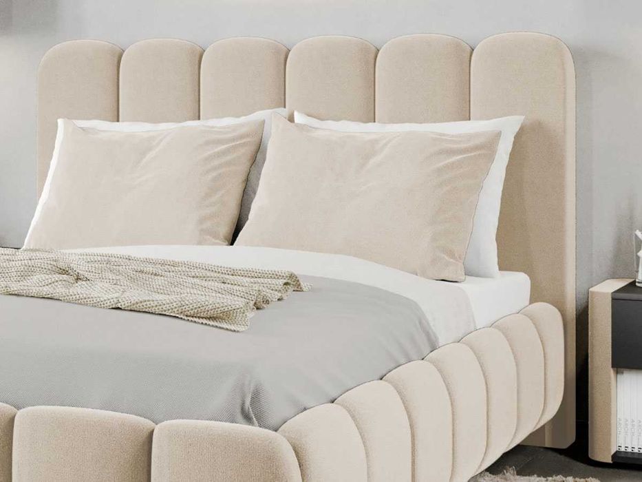 Pat Tapitat Bari Crem Velluto 2 cu somiera rabatabila si lada