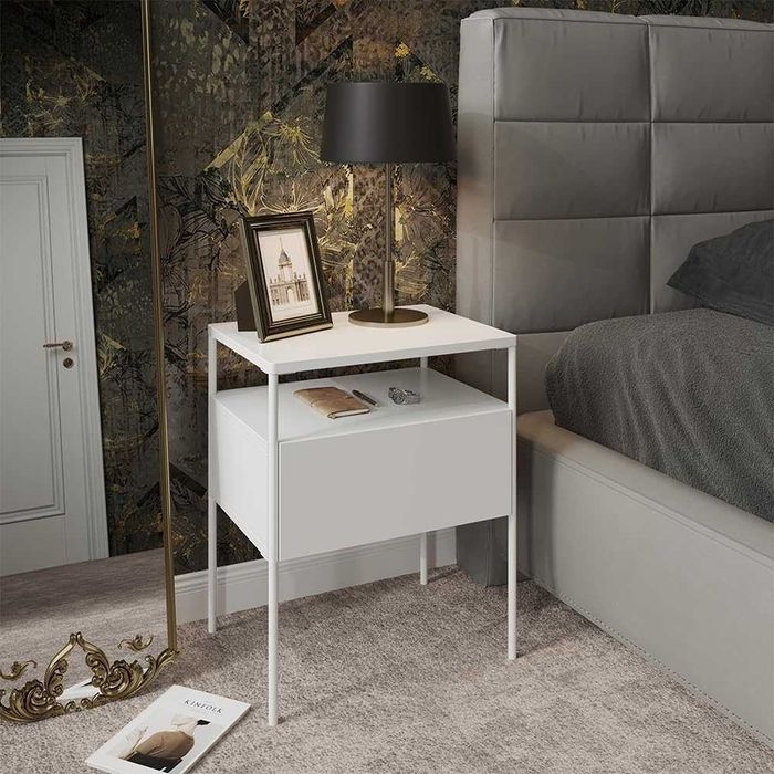 Нощно шкафче Vicco Mira, бяло, 40 х 50 см