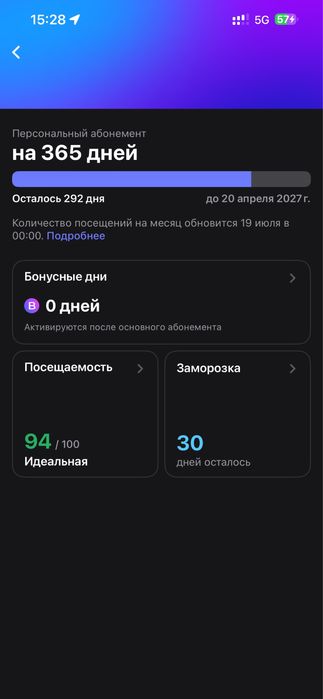 абонемент 1 фит