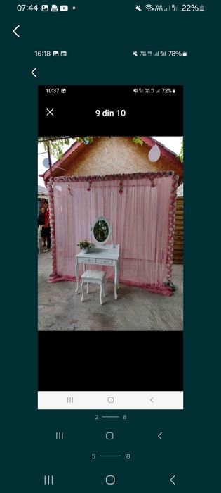 Închiriez decoratiuni pt. nunta, botez sau majorat si cort complet