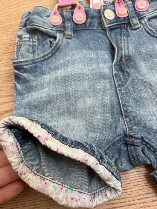 Pantaloni scurti H&M si fusta NEXT din blug albastru, copii 1-2 ani
