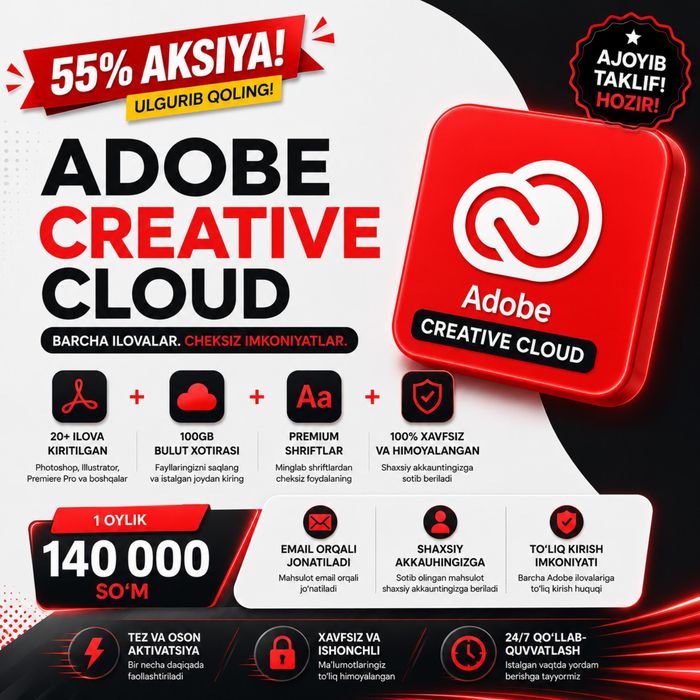 Adobe creative cloud endi chegirmada