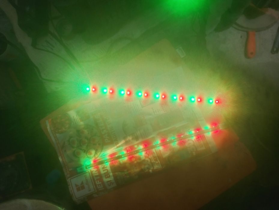 2 benzi led controler ritm muzica