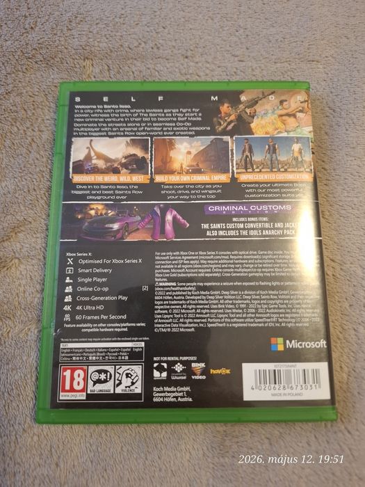 Saints Row - Criminal Customs - Xbox Series x / Xbox One