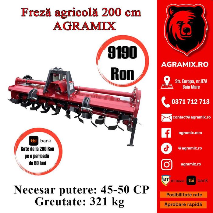 Freza agricola Agramix latime de lucru 2.0 m Agramix