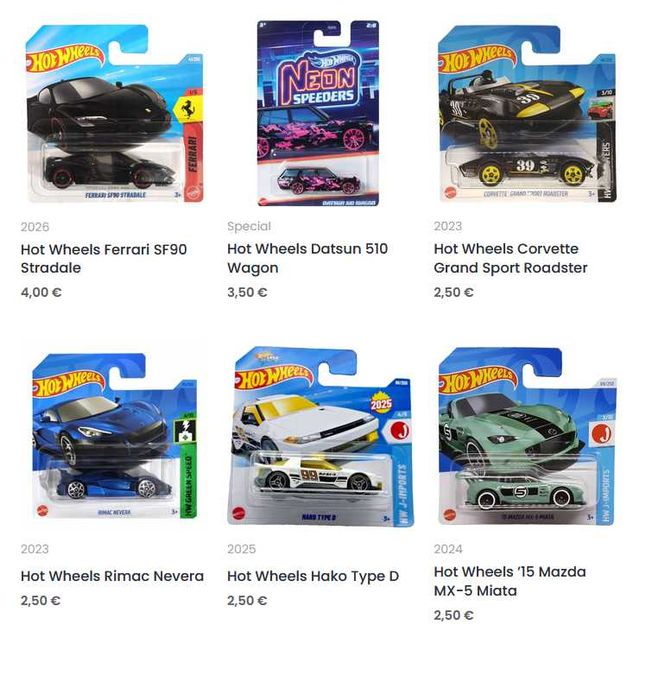 Метални колички Hot Wheels Mainline