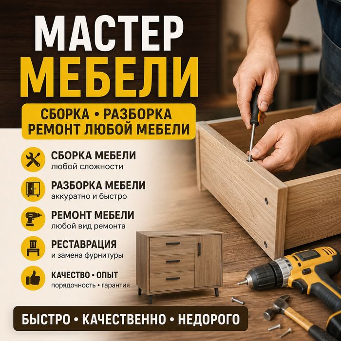 Мебелларни егиш сочиш тамирлаш