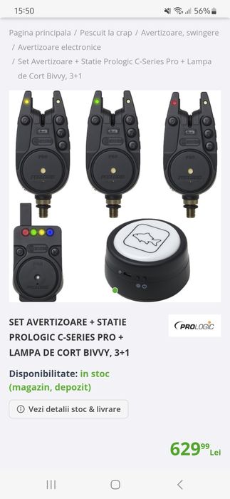 Set Avertizoare + statie Prologic C- series Pro + Lampă de cort