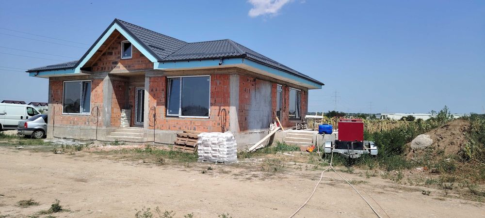 vand teren 400 mp cu proiect casa Fundatie+ autorizatie c. in Sabareni